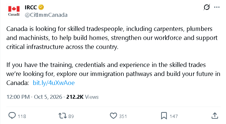 Canadian Infrastructure and Immigration
